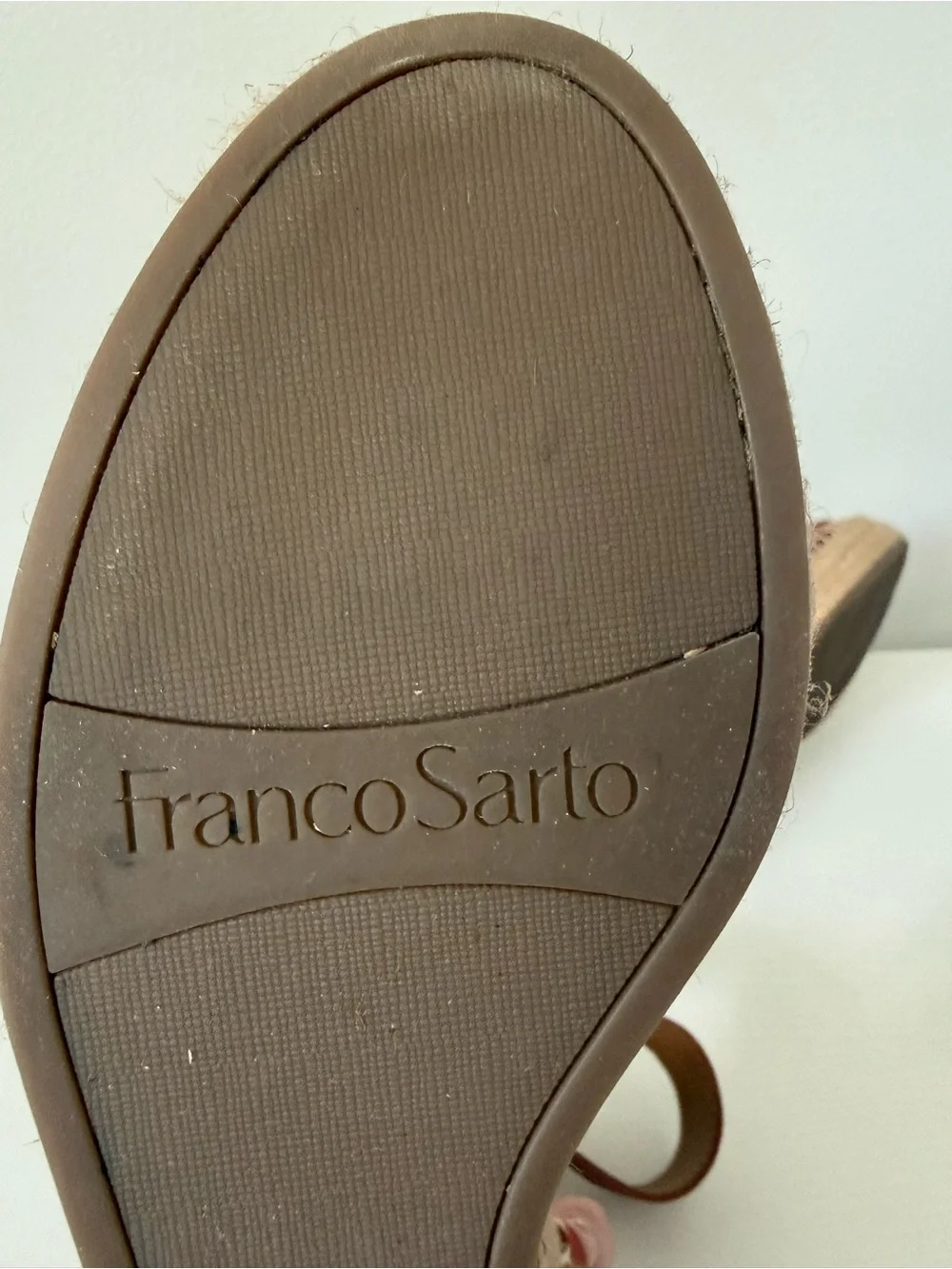 Franco Sarto Tan Brown Espadrille Wedge Sandals
